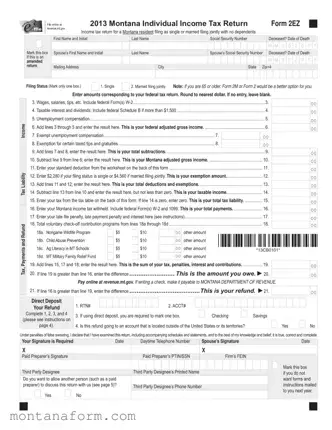 Fill in Your Montana 2Ez Form