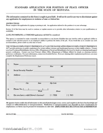 Fill in Your Montana Post Standard Application Form